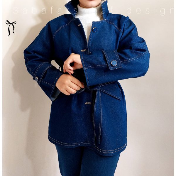 ترنچ کت جین ضخیم گرم | کلاسیک مزون صبا فرشباف 🍂