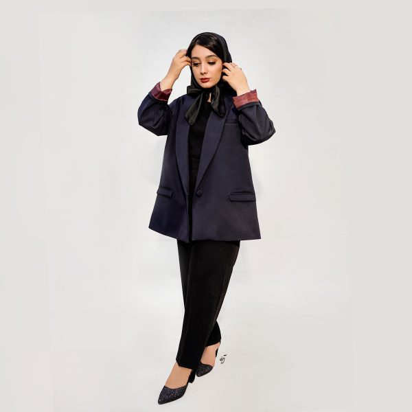 کت سرمه کرپ باربی زنانه | کلاسیک اورسایز سفارشی صبا فرشباف بنام | خرید آنلاین