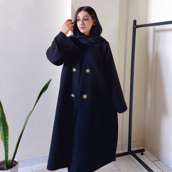 کت عبایی اورسایز ژاکارد نخ پنبه ترک | دوخت سفارشی صبا فرشباف بنام | بهار تابستان