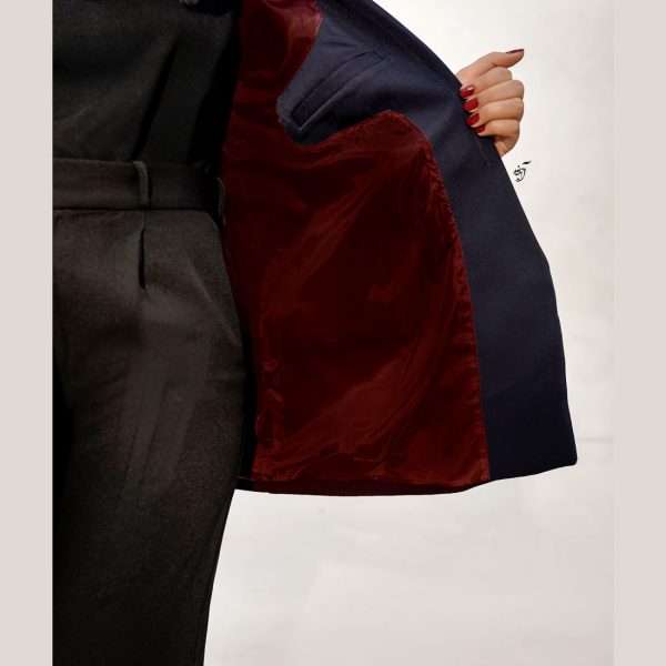 کت سرمه کرپ باربی زنانه | کلاسیک اورسایز سفارشی صبا فرشباف بنام | خرید آنلاین